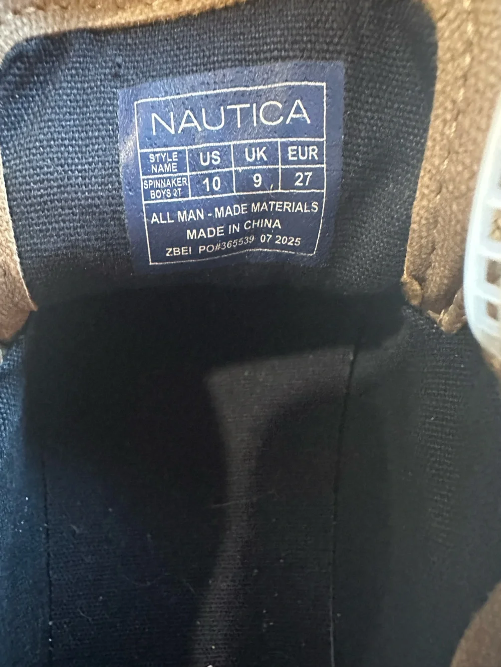 Nautica Kids Taupe Canvas Boat Sneakers
